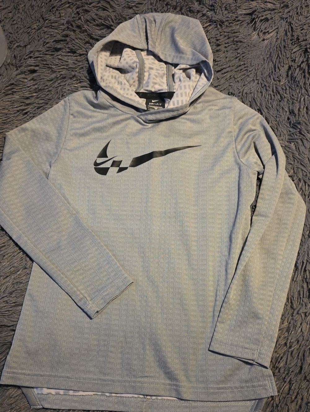 Nike Light Gray Hooded Dri-fit Pullover